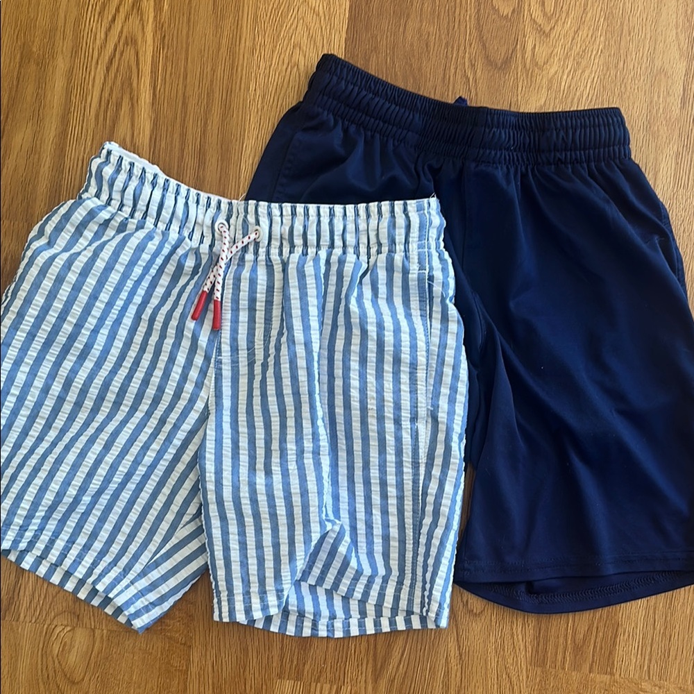 Cat & Jack Blue Striped Swimsuit and Navy Shorts Set